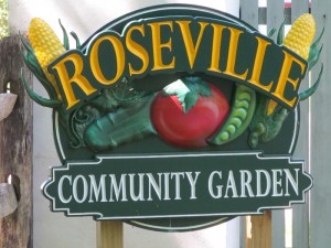 Roseville Community Garden sign